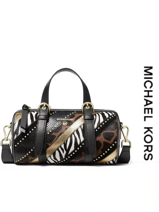 🐅 NWT Gorgeous Michael Kors Stanton East West Leather Barrel Bag MSRP $298 🦓